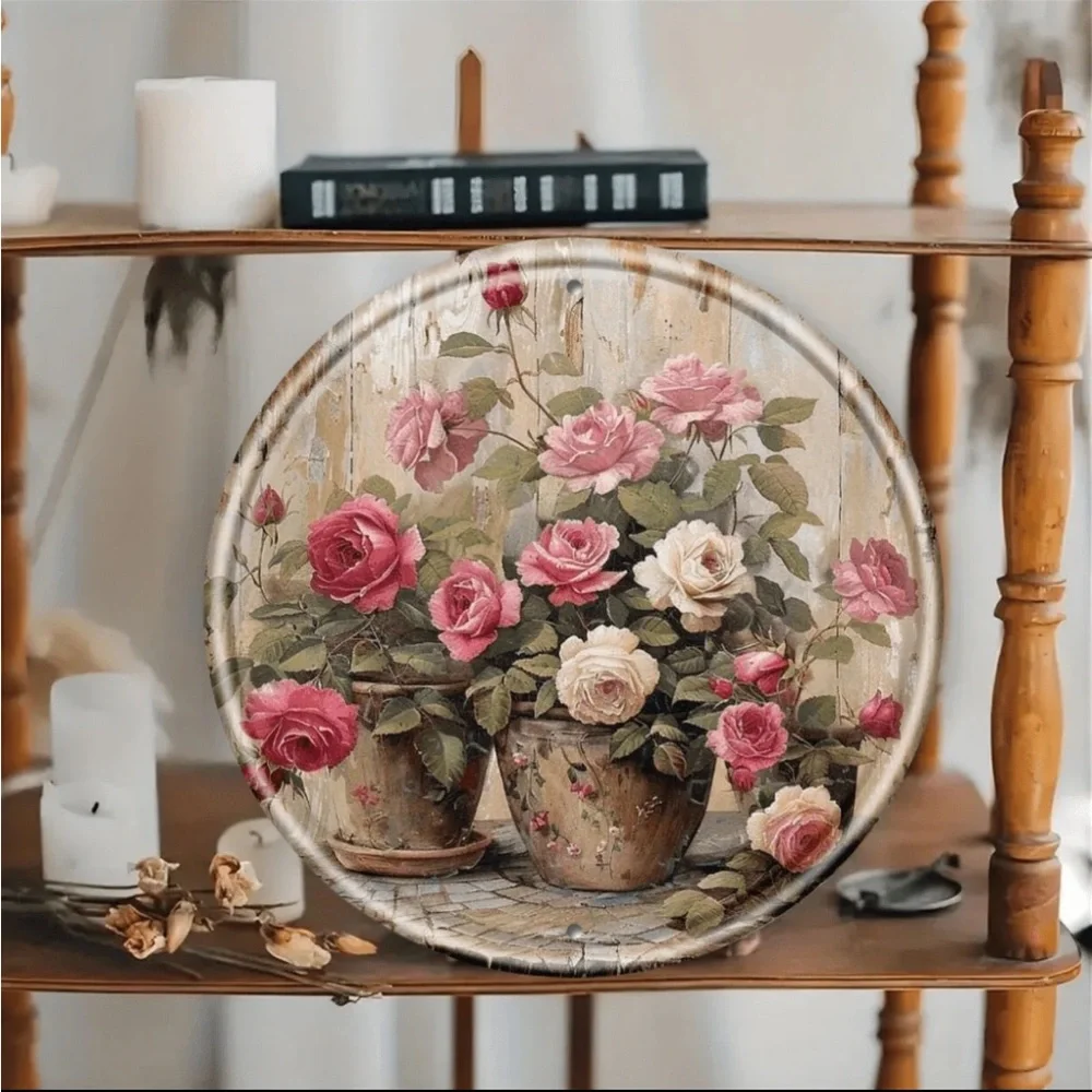 Vintage Eternal Rose Metal Wall Decor NEW 🏷️